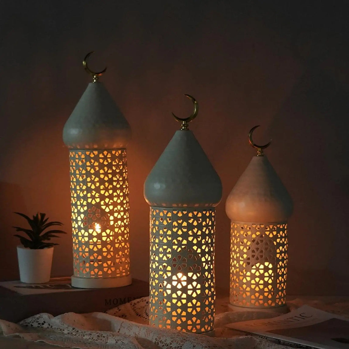 Decorative Candle Holder Ramadan Decoration Metal Candle Lantern Tea Light Holder