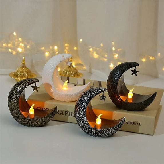 Moon Led Candle Lamp Eid Mubarak Party Islamic