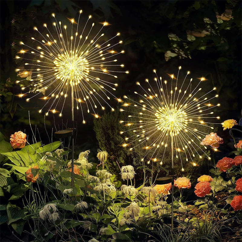 Solar LED Firework Fairy Light Outdoor Garden Decoration Lawn