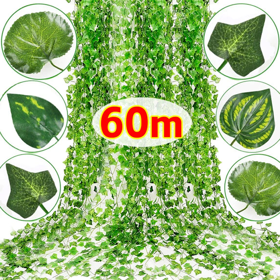 Artificial Green Ivy Leaf Rattan Creeper Leaves Vine Hanging Garland