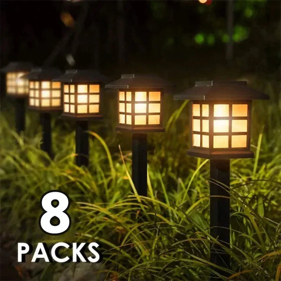 Solar LED Pathway Lights Outdoor Waterproof Walkway Garden Decor