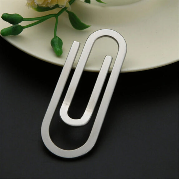 Money Clips Creative Stainless Steel Metal Paper Clip Holder Folder Banknote Hot Sale Clip Silver 2023 New