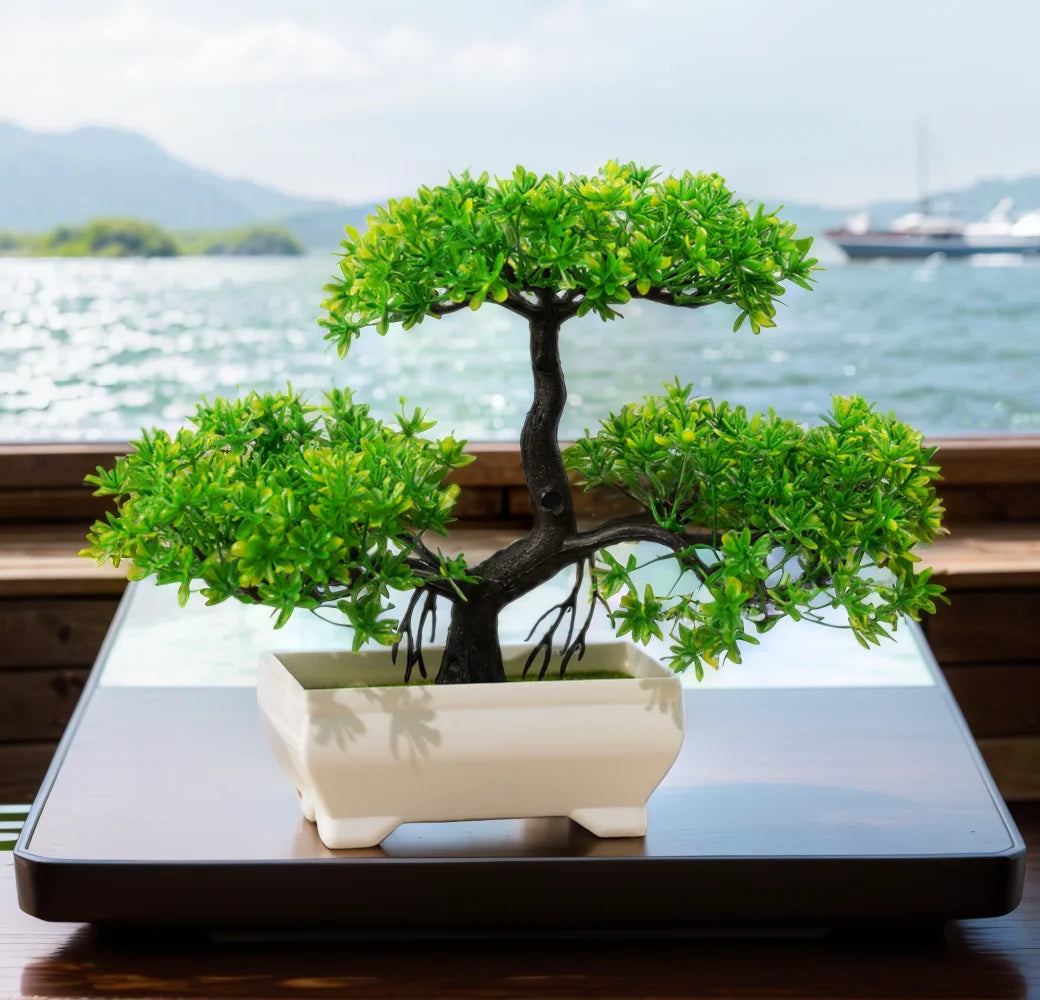 Artificial Plants Bonsai Small Tree Simulation Pot Plants Fake Flowers Table