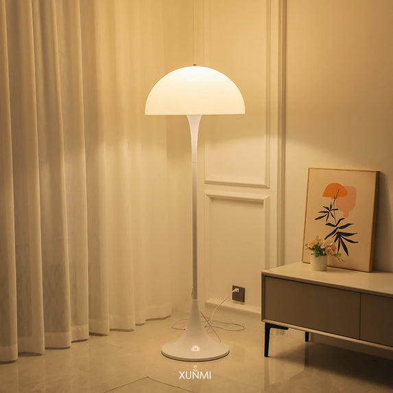 Danish Designer Cream Style White Floor Lamp Personalized Ins Simple Study Living Room Bedroom Bedside Mushroom Table LED Lights