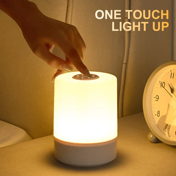 Touch Night Lamp 3 Modes Dimming Bedroom Bedside Lamp USB Charging Night Light Ambient Light Soft Light Table Lamp For Kids Gift