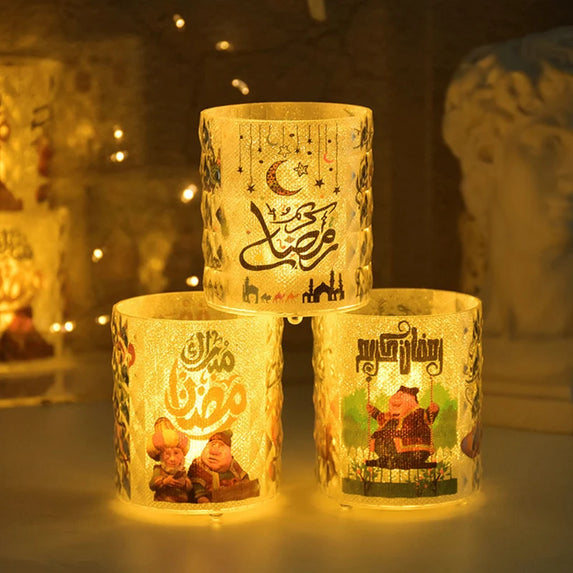 Led Candle Light Eid Mubarak Decoration for Home Islamic Muslim Party