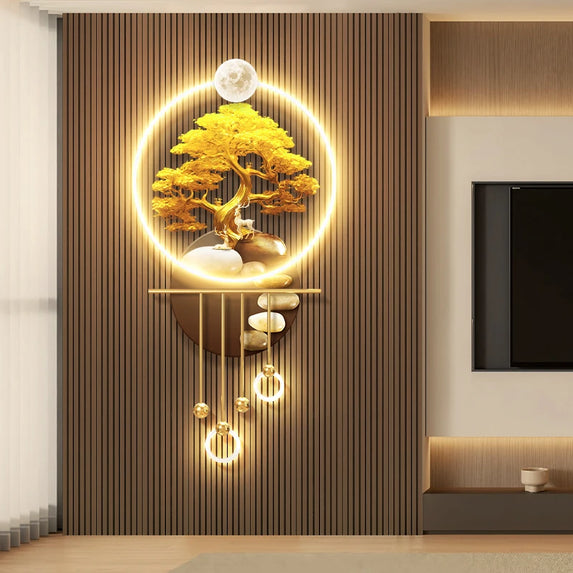 Fortune Tree Background Wall Living Room Luminous Mural Lamp room decoration wall lamp interior wall light led lights wall panel