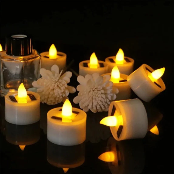 LED Solar Electronic Candles Flameless Outdoor Waterproof Solar Candles Light For Party Decoration